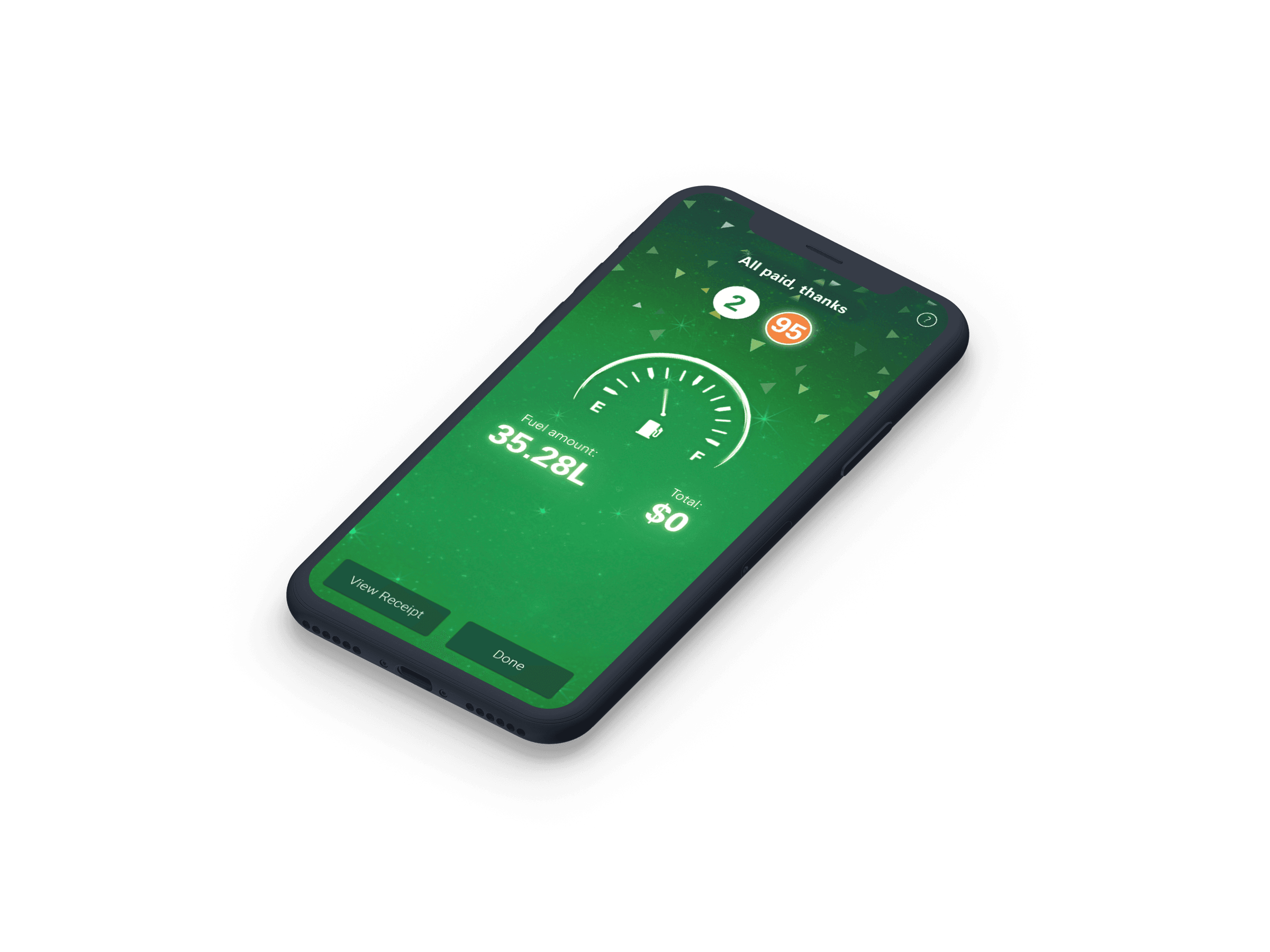 BPme app showing the All paid thanks screen